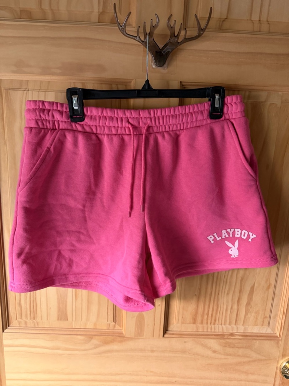 PLAYBOY Hot Pink Drawstring Athletic Women's Shorts